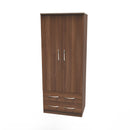 Alton Ready Assembled 2 Door 2 Drawer Wardrobe in Noche Walnut