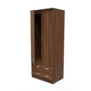 Alton Ready Assembled 2 Door 2 Drawer Wardrobe in Noche Walnut