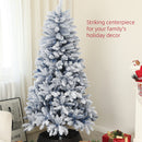 HOMCOM 5 Foot Artificial Blue Snow Flocked Christmas Tree With Hinged Branches