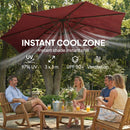 Outsunny 3(m) Garden Banana Parasol Cantilever Umbrella W/ Base, Wine Red