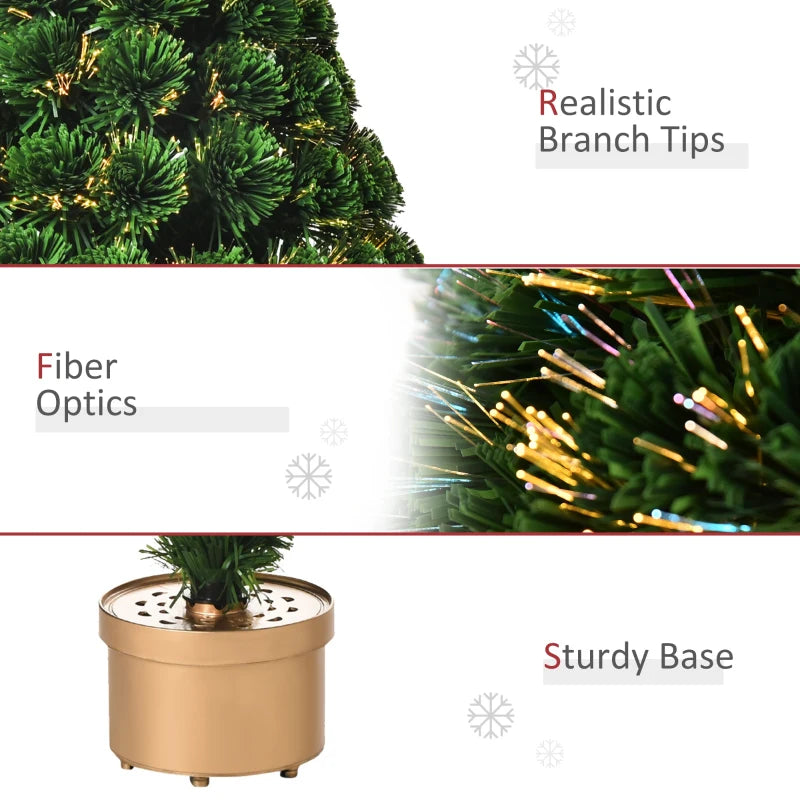 Christmas Time 3FT Prelit Artificial Christmas Tree Fiber Optic LED Light Tabletop Decoration