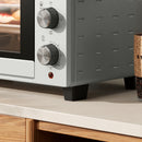 HOMCOM Mini Oven 21L Electric Grill W/ Adjustable Temp 1400W, Silver Tone