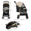 PawHut Pet Stroller for XS and S Dogs w/ Rain Cover