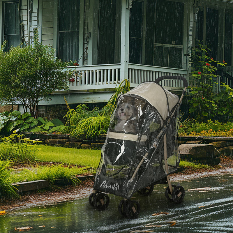 PawHut Pet Stroller for XS and S Dogs w/ Rain Cover