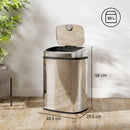 HOMCOM 50L Sensor Bin, Stainless Steel Kitchen Bin With Automatic Close
