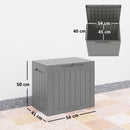 Outsunny 93L Plastic Garden Storage Box, Storage Container w/ Handles Khaki