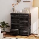 HOMCOM Fabric Chest of Drawers, 8 Drawer Dresser for Bedroom