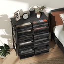 HOMCOM Fabric Chest of Drawers, 8 Drawer Dresser for Bedroom