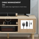 HOMCOM TV Stand Cabinet For TVs Up To 50 Inch With Sliding Doors, Natural