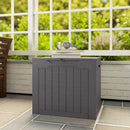 Outsunny 93L Plastic Garden Storage Box, Storage Container w/ Handles, Brown
