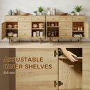 HOMCOM Sideboard Soft Close Doors Wood Legs Walnut