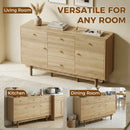 HOMCOM Sideboard Soft Close Doors Wood Legs Walnut