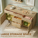 HOMCOM Sideboard Soft Close Doors Wood Legs Walnut