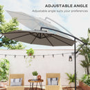 Outsunny 3(m) Cantilever Parasol Banana Umbrella w/ Crank