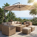 Outsunny 3 M Cantilever Parasol, Offset Umbrella With Cover And Wind Ropes