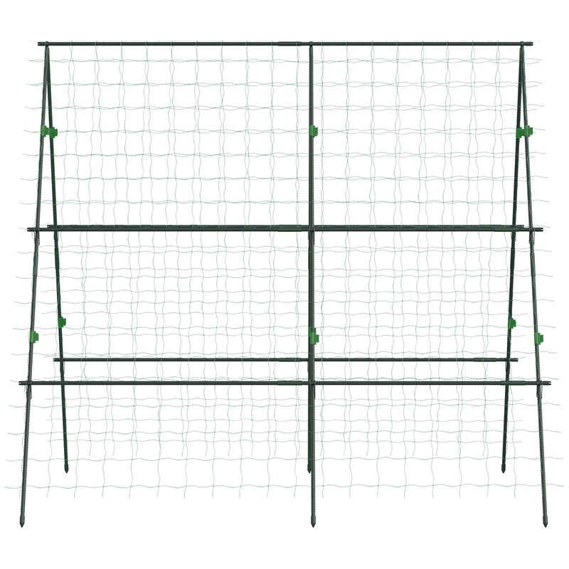 Outsunny A-Frame Trellis Plant Support For Vegetables, Flowers, Fruit