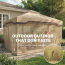Outsunny 3 x 3.6 m Garden Gazebo with Shelves, UPF50+ Permanent Gazebo