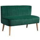 HOMCOM 46" Loveseat Sofa 2 Seater Sofa with Padded Seat, Dark Green