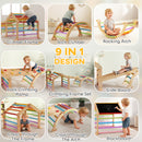 AIYAPLAY 9 in 1 Climbing Frame with Ramp, Slide, Arch, Ladder, Blackboard
