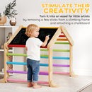 AIYAPLAY 9 in 1 Climbing Frame with Ramp, Slide, Arch, Ladder, Blackboard