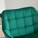 HOMCOM Luxe Velvet-Feel Accent Chair w/ Wide Arms Slanted Back Wood Legs Green