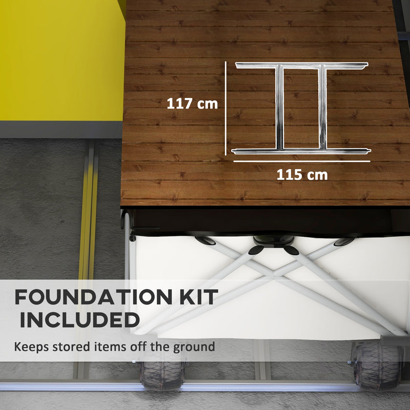 Outsunny 4 x 6ft Garden Shed Storage with Foundation Kit and Vents, Grey