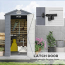 Outsunny 4 x 6ft Garden Shed Storage with Foundation Kit and Vents, Grey