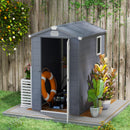 Outsunny 4 x 6ft Garden Shed Storage with Foundation Kit and Vents, Grey
