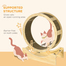 PawHut Cat Wheel With Brake, Scratching Pads For Health