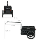 HOMCOM Bicycle Trailer With Foldable Storage Box And Pneumatic Tyres - Blue/Black