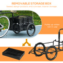 HOMCOM Bicycle Trailer With Foldable Storage Box And Pneumatic Tyres - Blue/Black