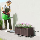 Outsunny Plastic Raised Garden Bed with Legs and Drainage Holes and Plugs