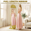 HOMCOM Wavy Full Length Mirror With Metal Frame And Base, Gold Tone