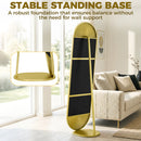 HOMCOM Wavy Full Length Mirror With Metal Frame And Base, Gold Tone