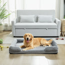 PawHut Dog Sofa Bed, Washable Pet Bed With Non-Slip Bottom, Grey