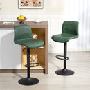 HOMCOM Barstools Set Of 2, Dining Stools With Backrest And Footrest, Green