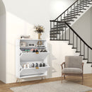 HOMCOM Narrow Shoe Storage Cabinet With 2 Flip Drawers For 12 Pairs Of Shoes