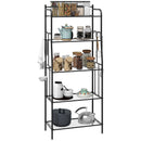 HOMCOM 5-Tier Kitchen Storage Unit, Microwave Stand With Open Shelves And Hooks