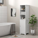 HOMCOM Freestanding Bathroom Tall Cabinet With Adjustable Shelf, White