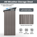 All-Weather Storage Shed With Top Sloping Design-Grey
