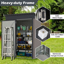 All-Weather Storage Shed With Top Sloping Design-Grey