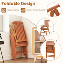 Foldable Patio Chair All-Weather HDPE Outdoor Dining Chair with Armrest-Brown
