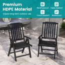 Foldable Patio Chair All-Weather HDPE Outdoor Dining Chair With Armrest-Grey