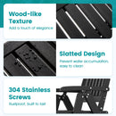 Foldable Patio Chair All-Weather HDPE Outdoor Dining Chair With Armrest-Grey