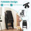 Foldable Patio Chair All-Weather HDPE Outdoor Dining Chair With Armrest-Grey