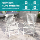 Foldable Patio Chair All-Weather HDPE Outdoor Dining Chair With Armrest-White