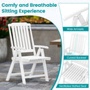 Foldable Patio Chair All-Weather HDPE Outdoor Dining Chair With Armrest-White