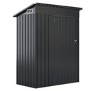 All-Weather Storage Shed With Top Sloping Design-Dark Grey