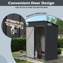 All-Weather Storage Shed With Top Sloping Design-Dark Grey