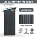 All-Weather Storage Shed With Top Sloping Design-Dark Grey